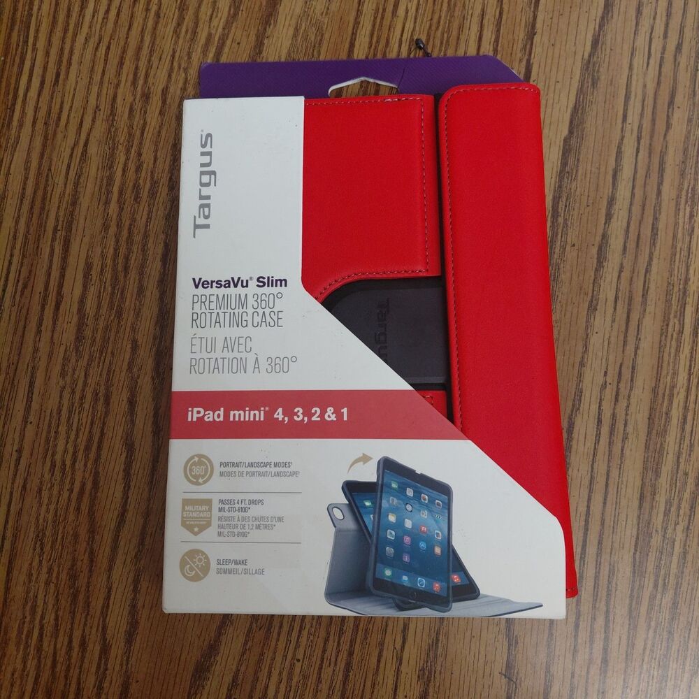 Targus VersaVu Slim Rotating Case for iPad Mini 4,3,2,1 Red See Description